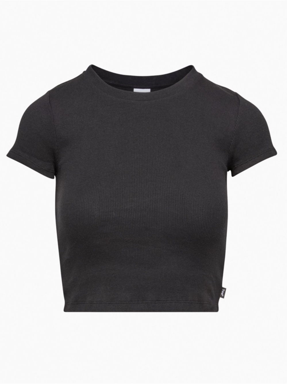 TNA Black Ribbed Crop Top